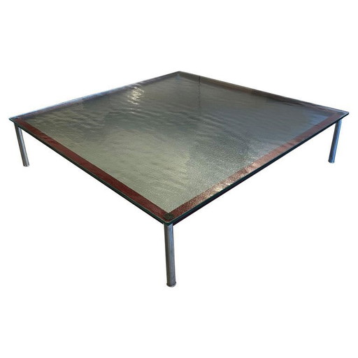 LC10 vintage salontafel in gelakt staal van Le Corbusier voor Cassina, 1980