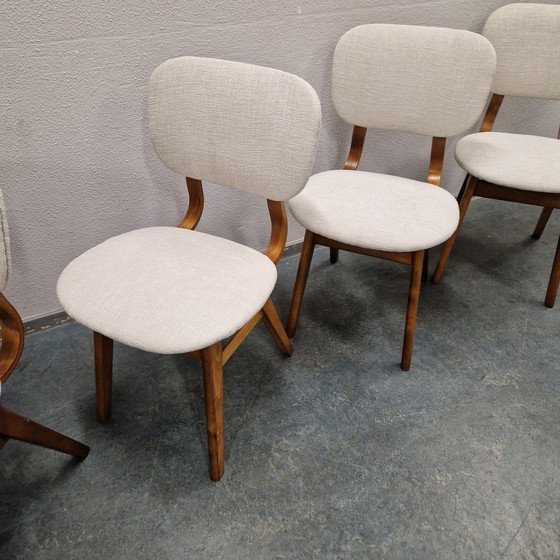 Image 1 of 4 Vintage Stoelen  Jaren 60 Opnieuw Bekleed