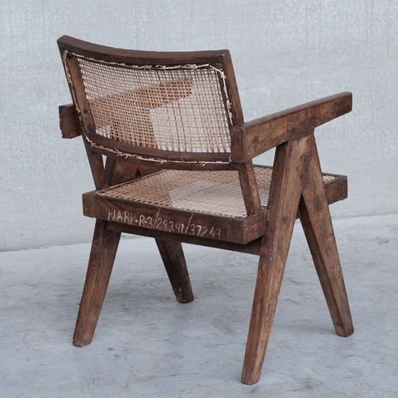 Image 1 of Vintage Pj-Si-S8-B teakhouten fauteuil van Pierre Jeanneret, India jaren 1955