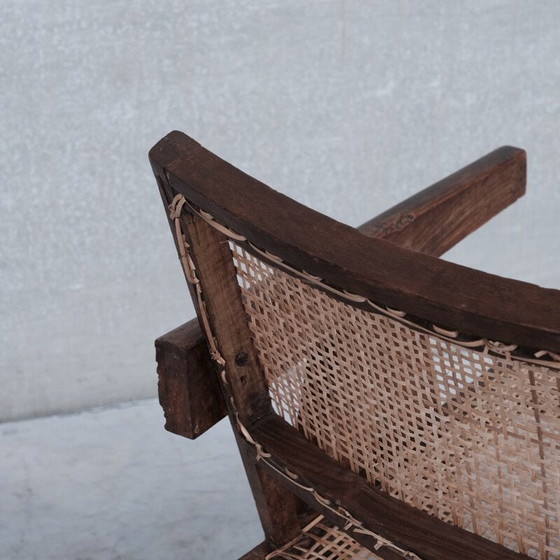 Image 1 of Vintage Pj-Si-S8-B teakhouten fauteuil van Pierre Jeanneret, India jaren 1955