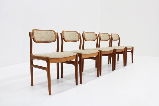 Set Vintage Deense Eetkamer Stoelen Teak Uldum Mobelfabrik Johannes Andersen