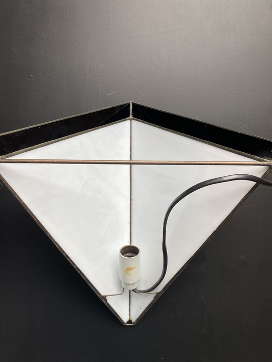 Image 1 of Postmoderne Memphis style wandlamp van glas in lood