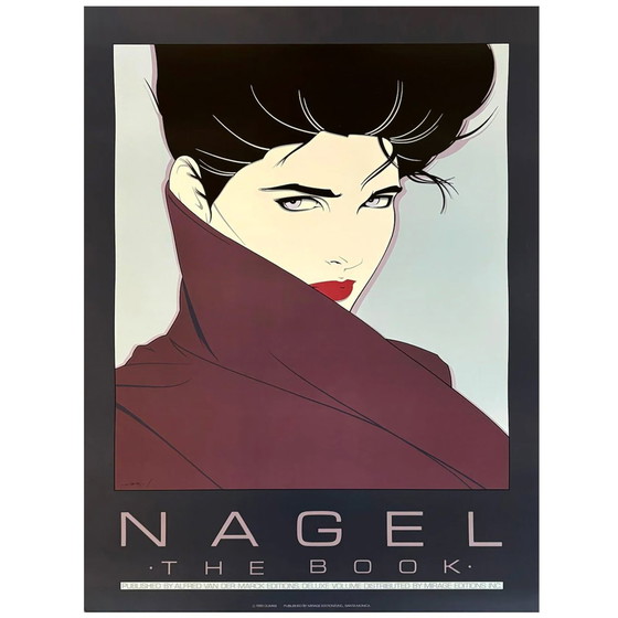 Image 1 of 1980S Originele prachtige Patrick Nagel "The Book" Art Poster.