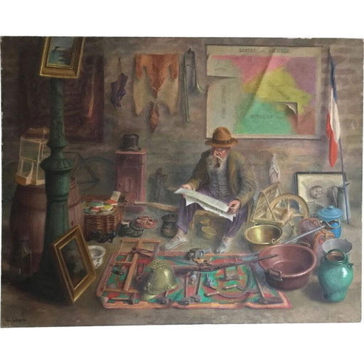 Zelfportret van een vintage schilder in randen door G. Lirand