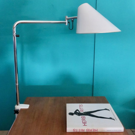 "Delux" vintage bureaulamp met scharnierarm van Falkenbergs Belysning