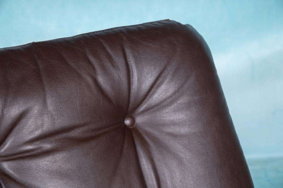 Image 1 of Vintage leren plywood fauteuil 60s, Nordic design chairr