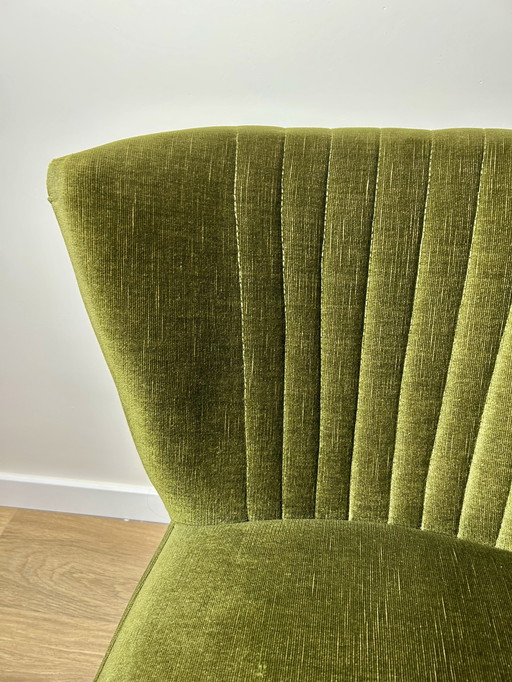 Vintage Cocktail Fauteuil Met Groene Franjes 