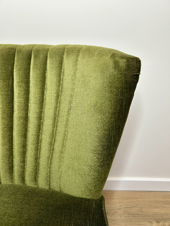 Image 1 of Vintage Cocktail Fauteuil Met Groene Franjes 
