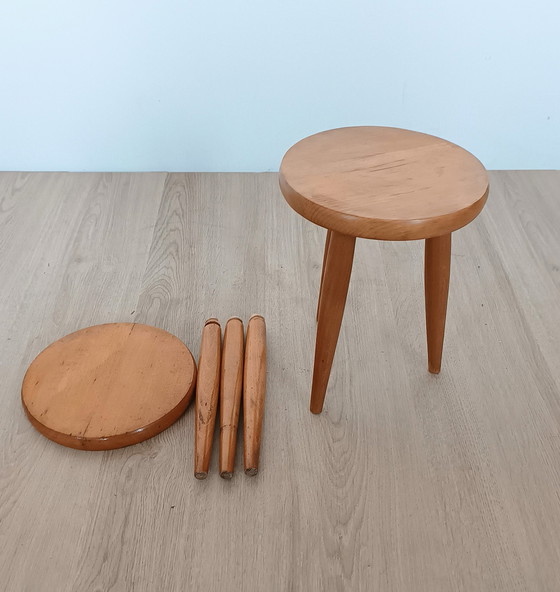 Image 1 of Twee Houten Vijftiger Jaren Kinderkrukjes