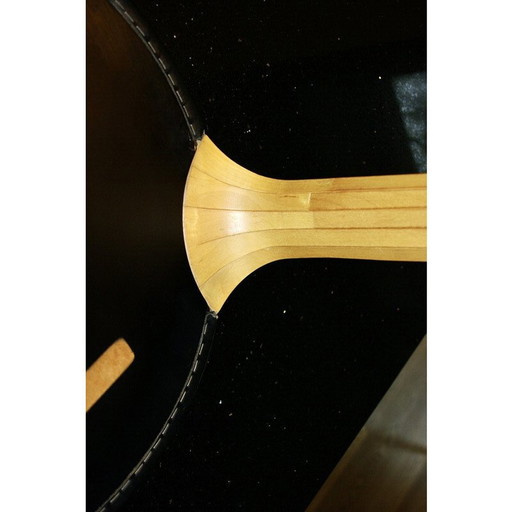 Vintage berken en lederen kruk van Alvar Aalto voor Artek, 1960