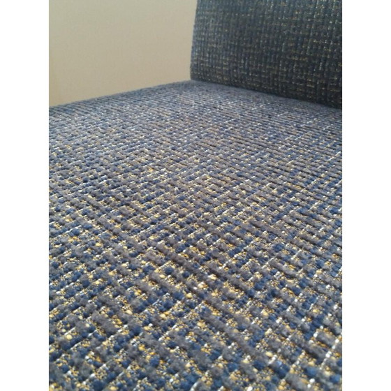 Image 1 of Blauwe scandinavische vintage fauteuil, jaren 1950