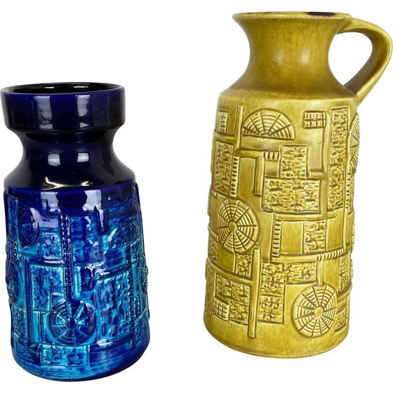 Image 1 of Paar vintage keramische vazen voor Bay Ceramics, Duitsland 1970