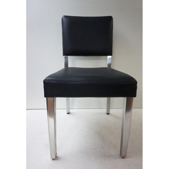 Image 1 of Set van 4 vintage stoelen in chroom en Art Deco kunstleer, 1940