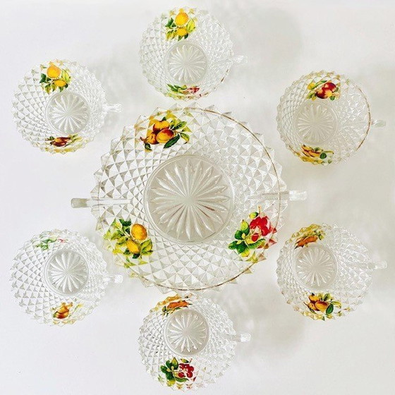 Image 1 of Mid-century glazen punch set Lubiana 1960's