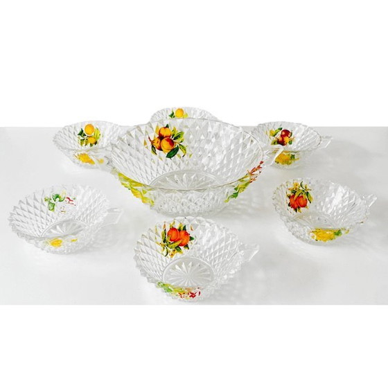 Image 1 of Mid-century glazen punch set Lubiana 1960's