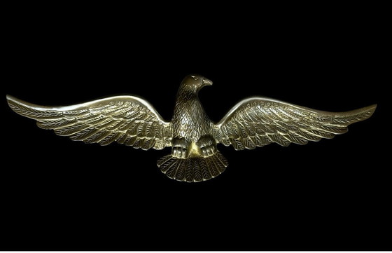 Image 1 of Vintage Brass Messing American Eagle Muur Decoratie Vogel 