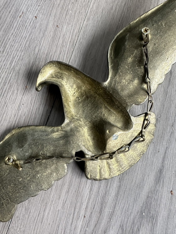 Image 1 of Vintage Brass Messing American Eagle Muur Decoratie Vogel 
