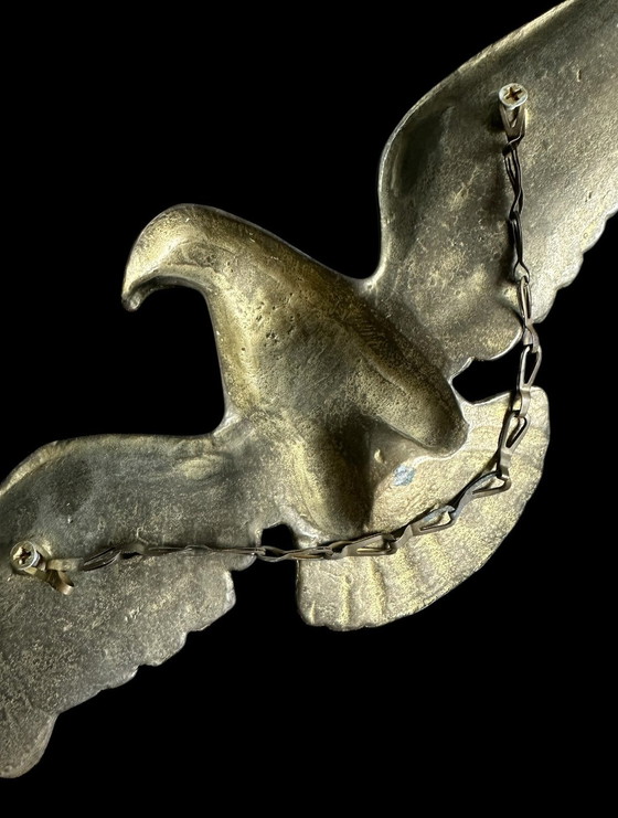 Image 1 of Vintage Brass Messing American Eagle Muur Decoratie Vogel 