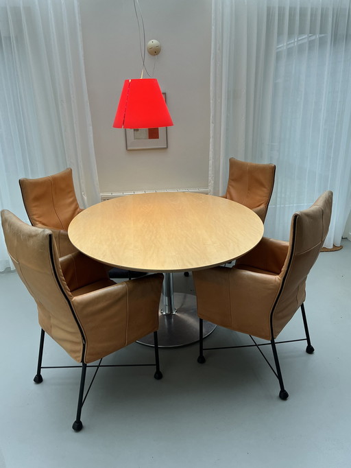 4 Montis Chaplin Eetkamerstoelen Leer