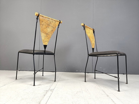 Image 1 of Set van 6 postmoderne eetkamerstoelen, 1970S