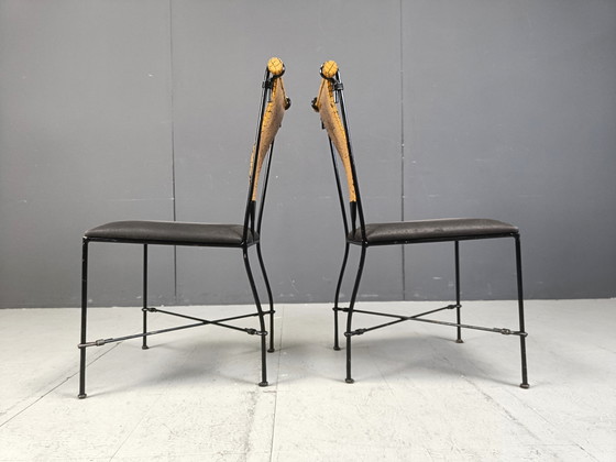 Image 1 of Set van 6 postmoderne eetkamerstoelen, 1970S