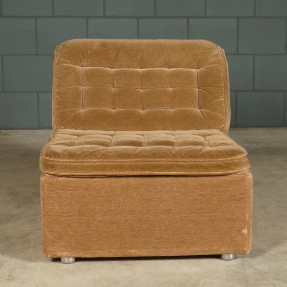 Image 1 of Midcentury Modulaire Stoffen Hoekbank – Jaren 60