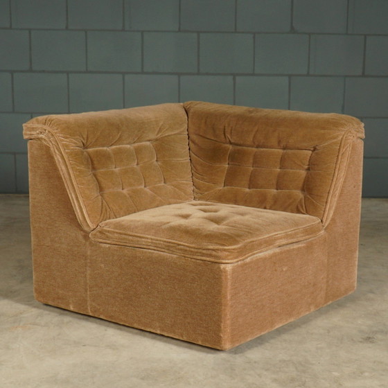 Image 1 of Midcentury Modulaire Stoffen Hoekbank – Jaren 60