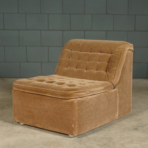 Image 1 of Midcentury Modulaire Stoffen Hoekbank – Jaren 60