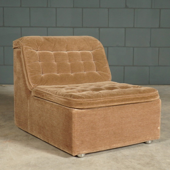 Image 1 of Midcentury Modulaire Stoffen Hoekbank – Jaren 60