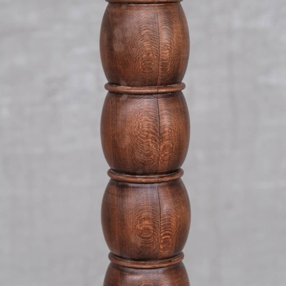 Image 1 of Franse vintage hoge houten tafellamp, 1950