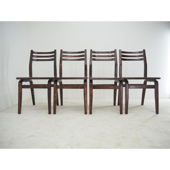 Image 1 of Set van 4 mid century eetkamerstoelen van Ludvík Volák, Tsjecho-Slowakije 1960