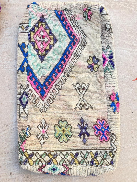 Image 1 of Marokkaanse Xl Berber Poefs, Vintage Zitkussen Van Echt Wol