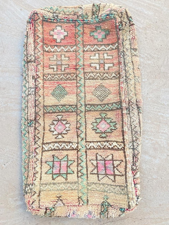 Image 1 of Marokkaanse Xl Berber Poefs, Vintage Zitkussen Van Echt Wol