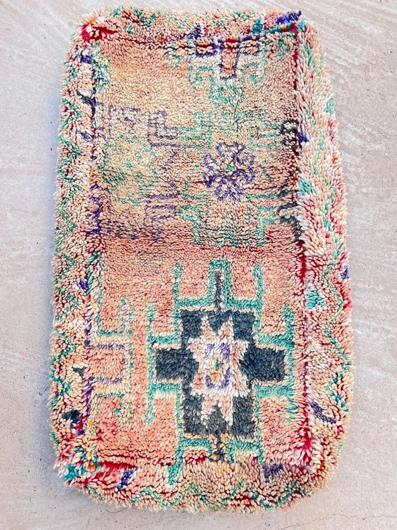 Image 1 of Marokkaanse Xl Berber Poefs, Vintage Zitkussen Van Echt Wol