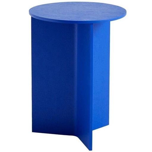 Hay Slit High Bijzettafel Ø35 Cm - Vivid Blue