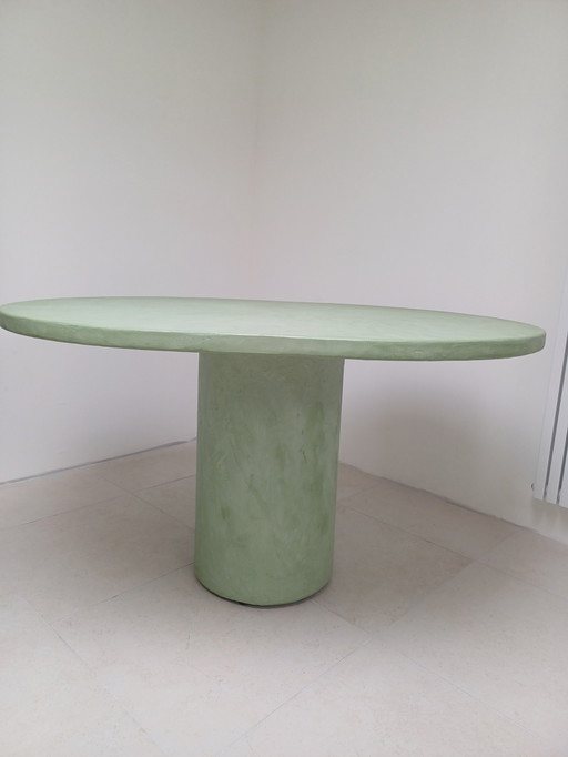 Unieke Mortel Tafel Ovaal Groen