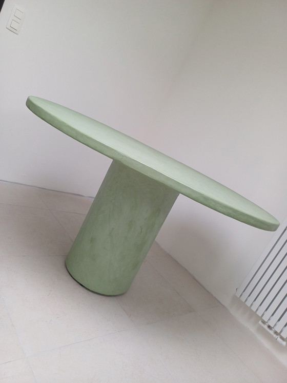 Image 1 of Unieke Mortel Tafel Ovaal Groen