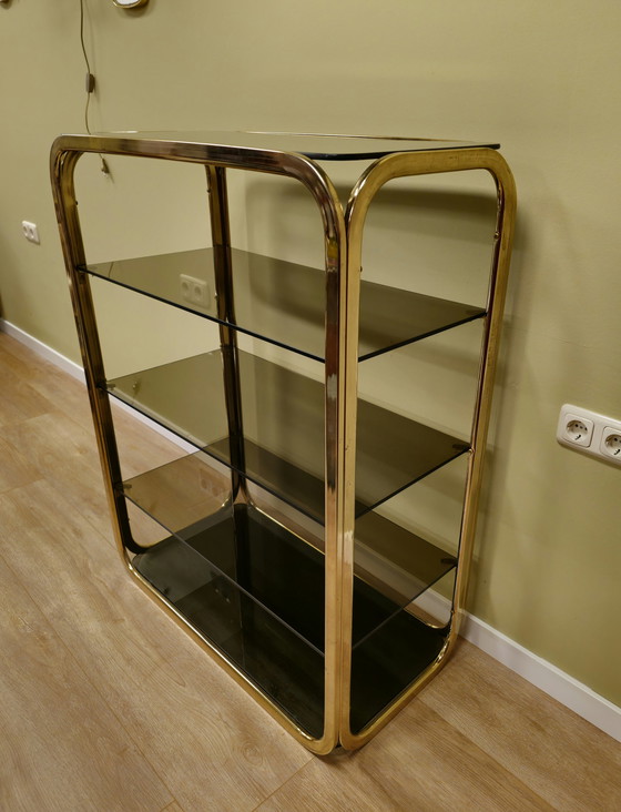 Image 1 of Vintage Messing Vitrinekast Vitrine Open Kast Roomdivider 