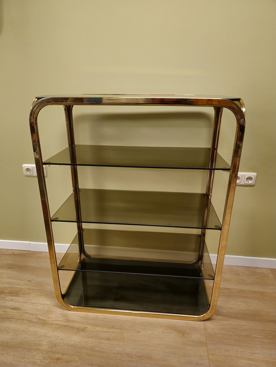 Image 1 of Vintage Messing Vitrinekast Vitrine Open Kast Roomdivider 