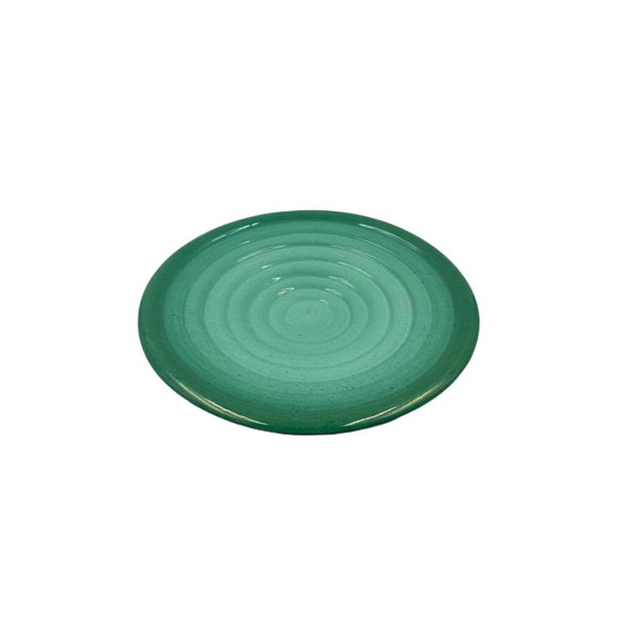 Image 1 of Mid century groen keramiek bord van Giuseppe Mazzotti voor Albisola, Italië 1960