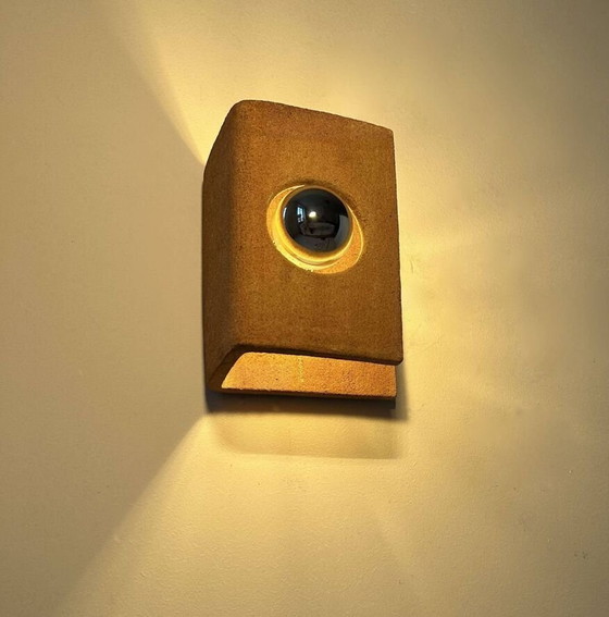 Image 1 of Wandlamp in Chamotte Aarde van Guy Bareff - Frankrijk 1970