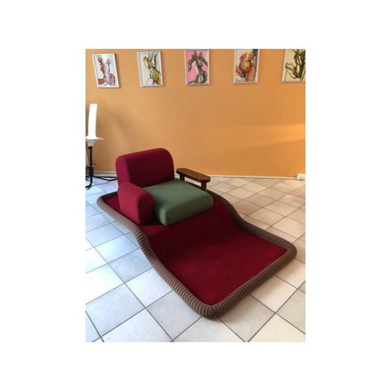 Image 1 of Vintage fluwelen fauteuil "Tappeto Volante" van Ettore Sottsass voor Bedding Brevetti, 1975
