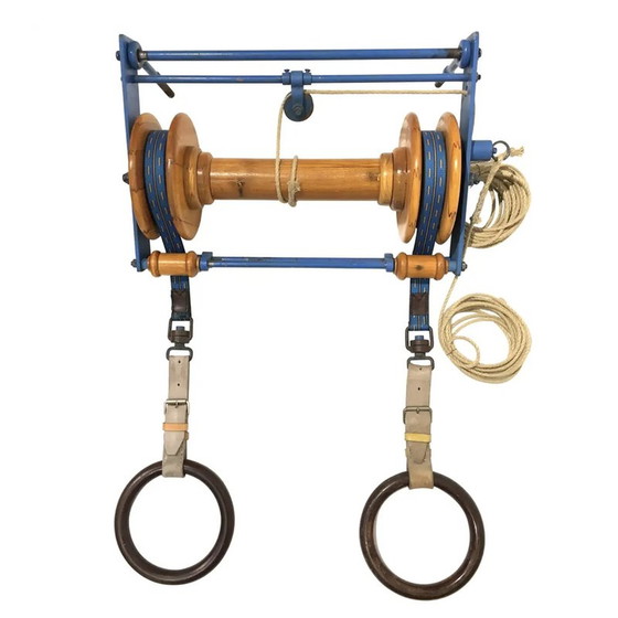 Image 1 of Vintage houten gymnastiekringen, Tsjecho-Slowakije 1940