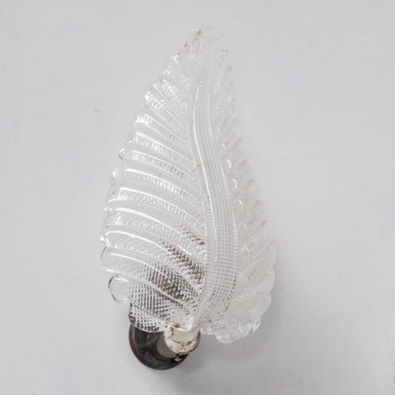 Image 1 of Set van 3 vintage wandlampen van Murano glas en messing, Italië 1960