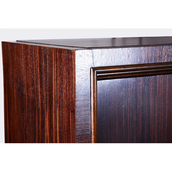 Image 1 of Vintage art deco eiken en macassar boekenkast, Frankrijk 1930