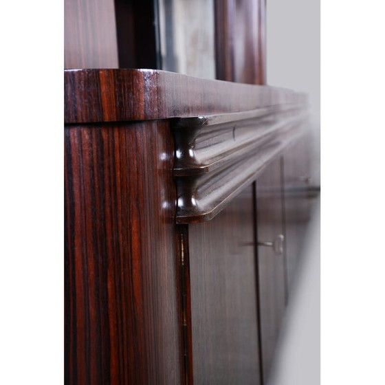 Image 1 of Vintage art deco eiken en macassar boekenkast, Frankrijk 1930