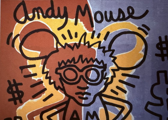 Image 1 of Keith Haring: “Andy Mouse”. 10/200. Lithografie, Gesigneerd. 