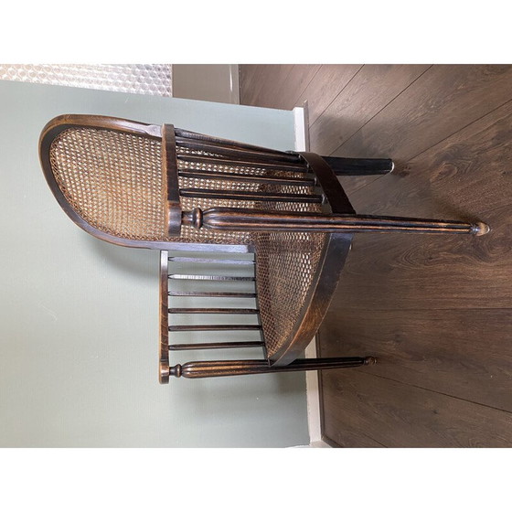 Image 1 of Vintage houten en rotan fauteuil Art Deco 1920