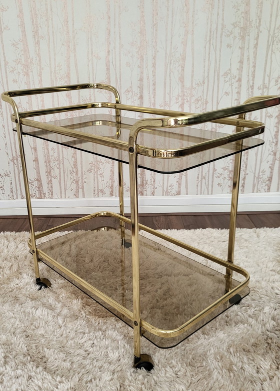 Image 1 of Vintage Hollywood Regency / Mid-Century Martini Wine Trolley.