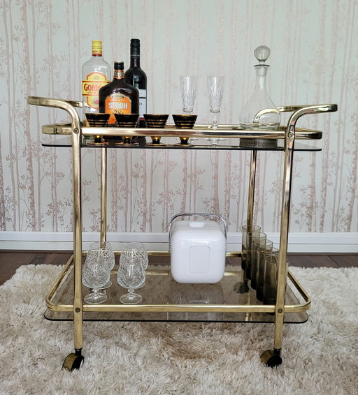 Vintage Hollywood Regency / Mid-Century Martini Wine Trolley.